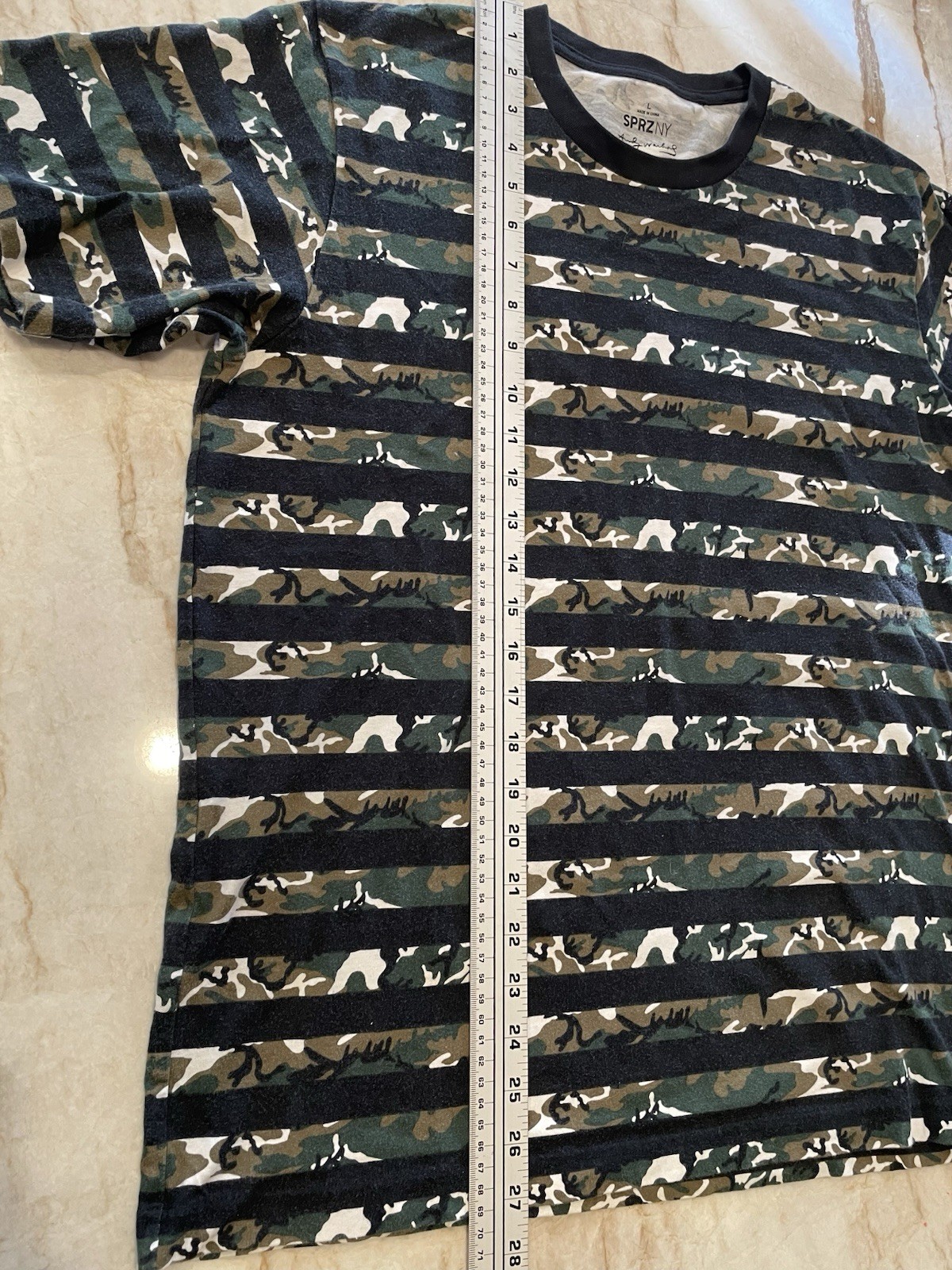 SPRZ NY - Uniqlo - Andy Warhol - Stripe Camouflage Graphic T-shirt - Men's Sz LG gallery