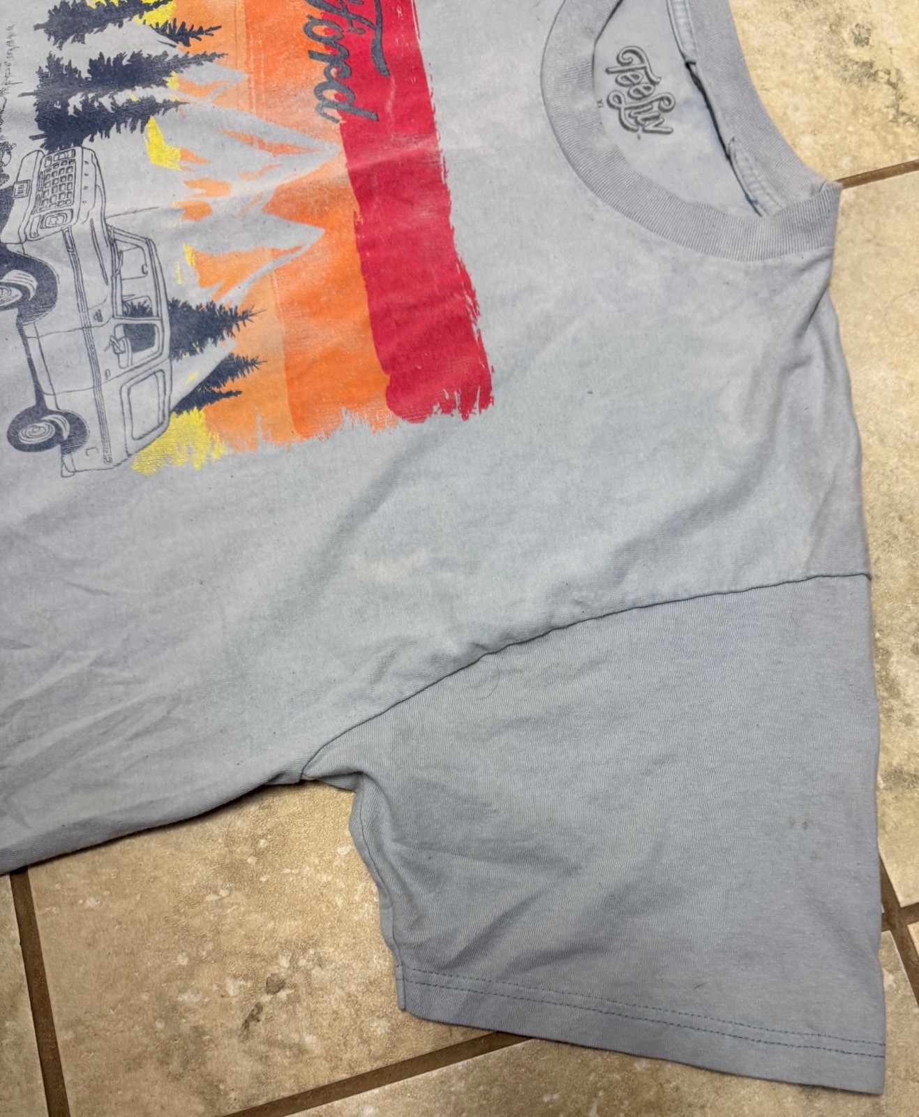TEE LUV Light Blue Ford Bronco Classic Truck Print T Shirt-Size XL gallery