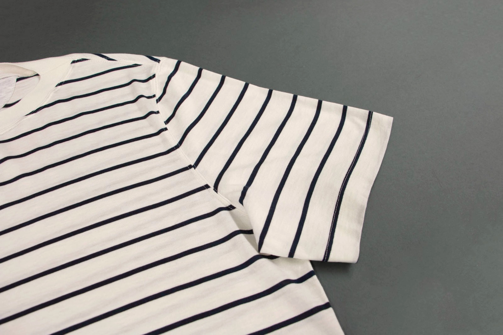 NWT$1200 Brunello Cucinelli Silk Blend Short Sleeve Striped Boat Neck Tee M A258 gallery