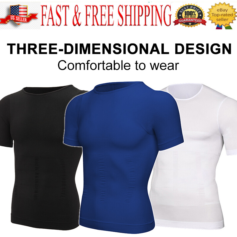 Men Compression Slimming Body Shaper Gynecomastia T-shirt Posture Corrector Vest gallery