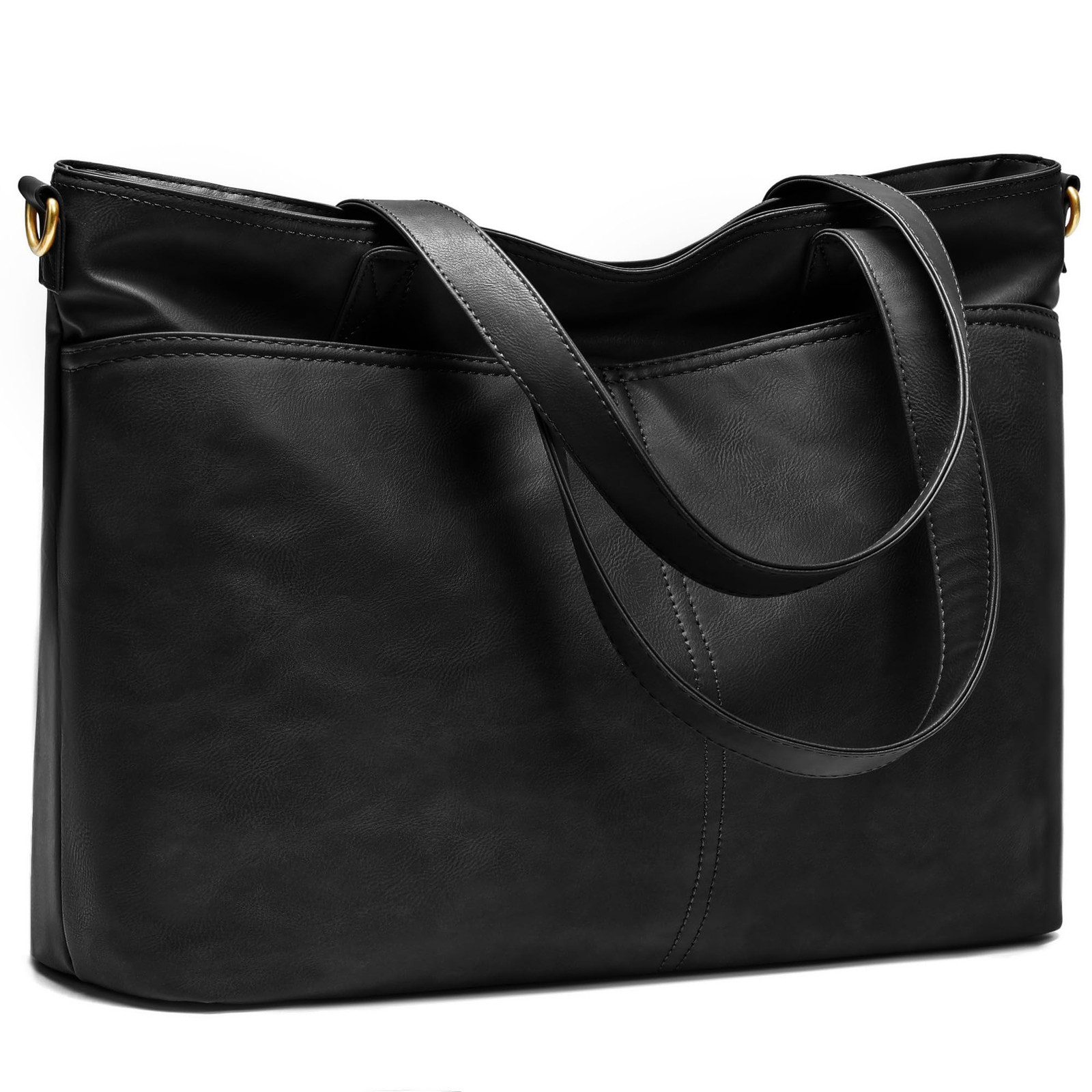 Leather Tote Bag for Women Zipper Shoulder Bag Purses Satchel Handbags with L…