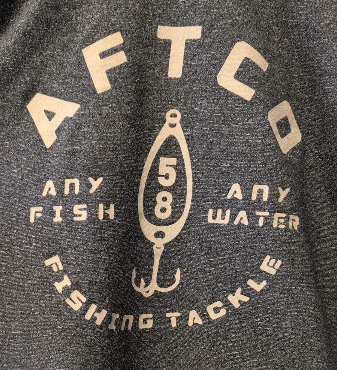 Aftco T Shirt Mens Large Gray Black Performance Stretch Fishing Graphic gallery