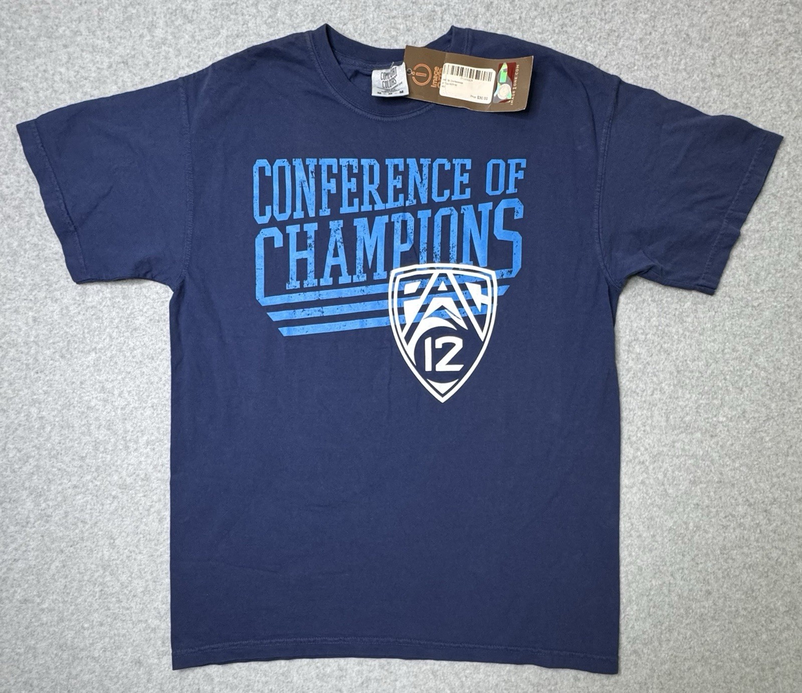 NCAA Pac 12 Men’s T-Shirt Comfort Colors Blue Tee Size Medium NWT gallery