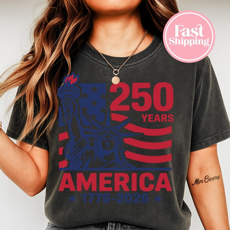 USA 250 Years T-Shirt America 1776 Patriotic Vintage Flag Independence Day Tee gallery