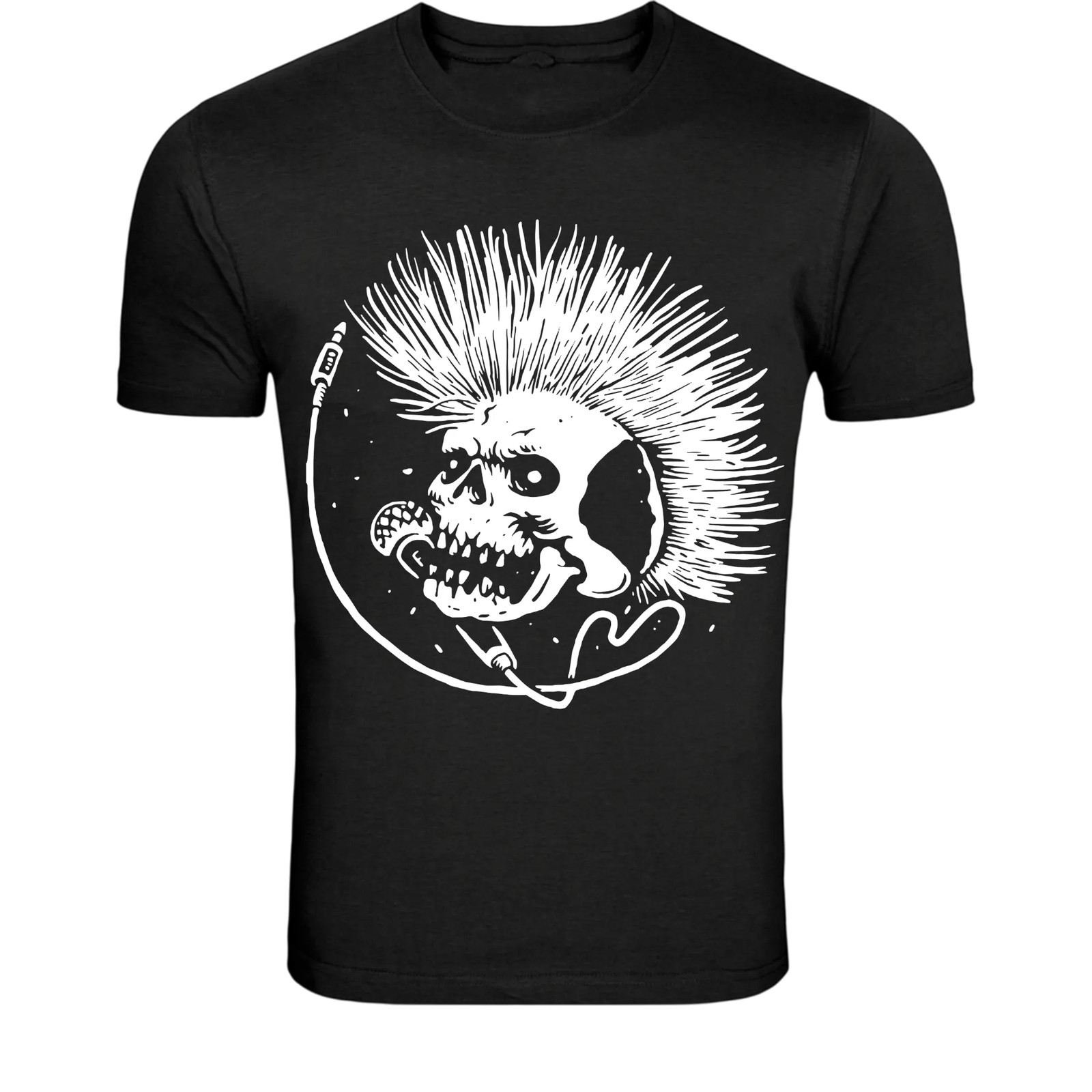 Punk Skull Mohawk T-Shirt – Rock Music Rebel Graphic Tee