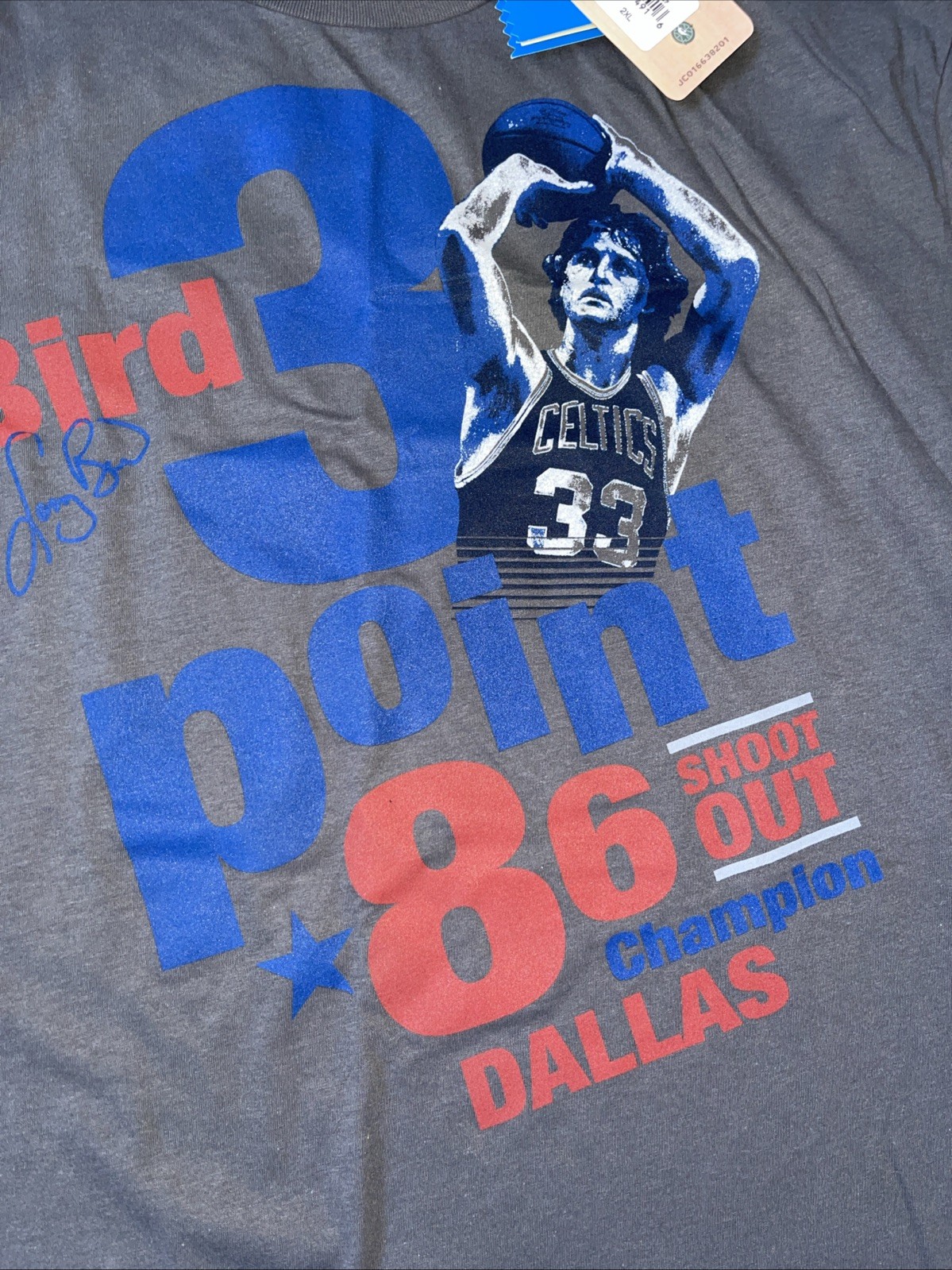 Larry Bird Adidas 3 point 1986 Shoot Out Champion Dallas T Shirt -Vintage Look2X gallery