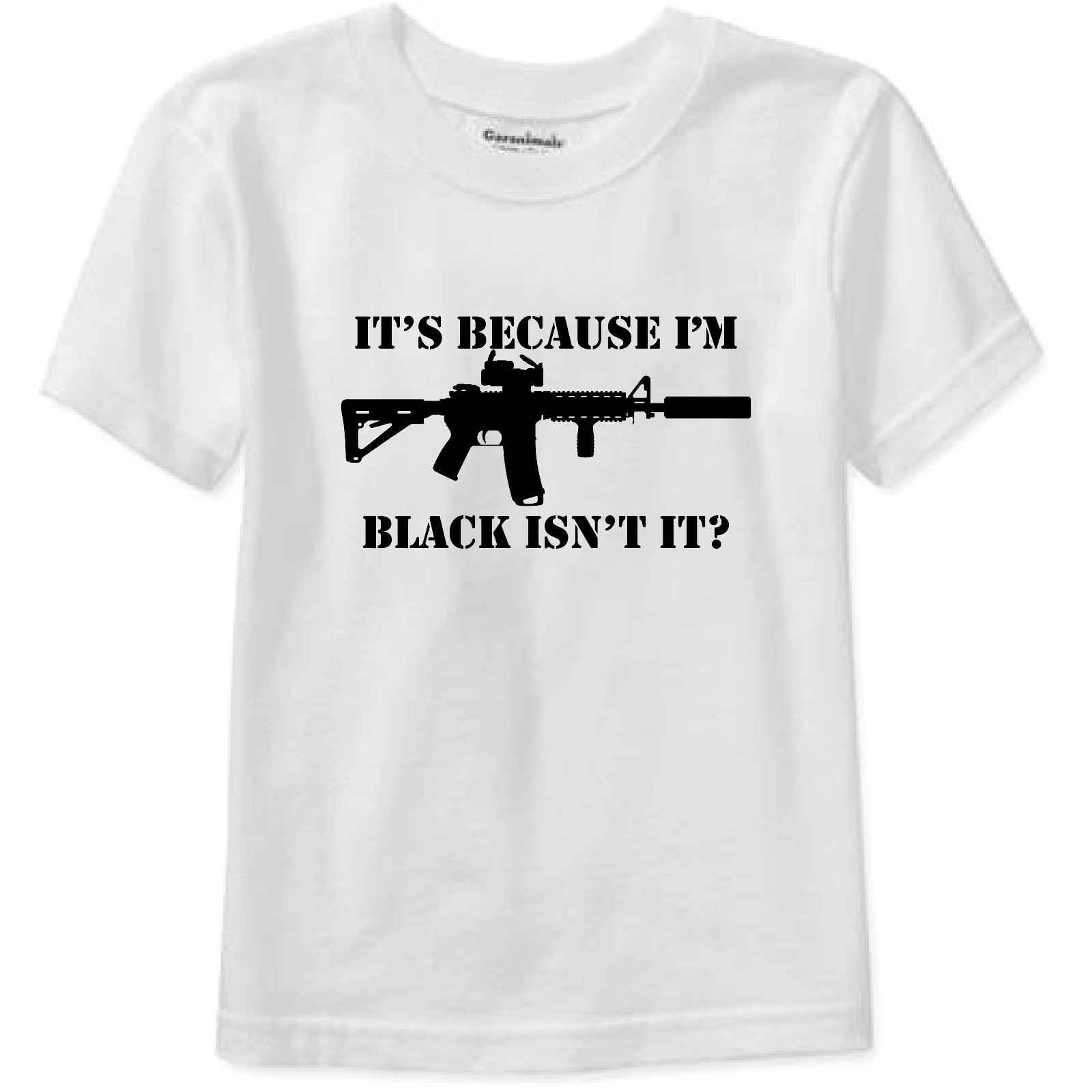 Its Because I’m Black Isnt It? T Shirt AR15 1911 M9 M14 Gun 2nd M16