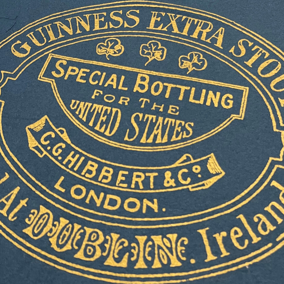 Traditional Craft Ireland Short Sleeve Airforce Blue Vintage Harp Label T-Shirt gallery
