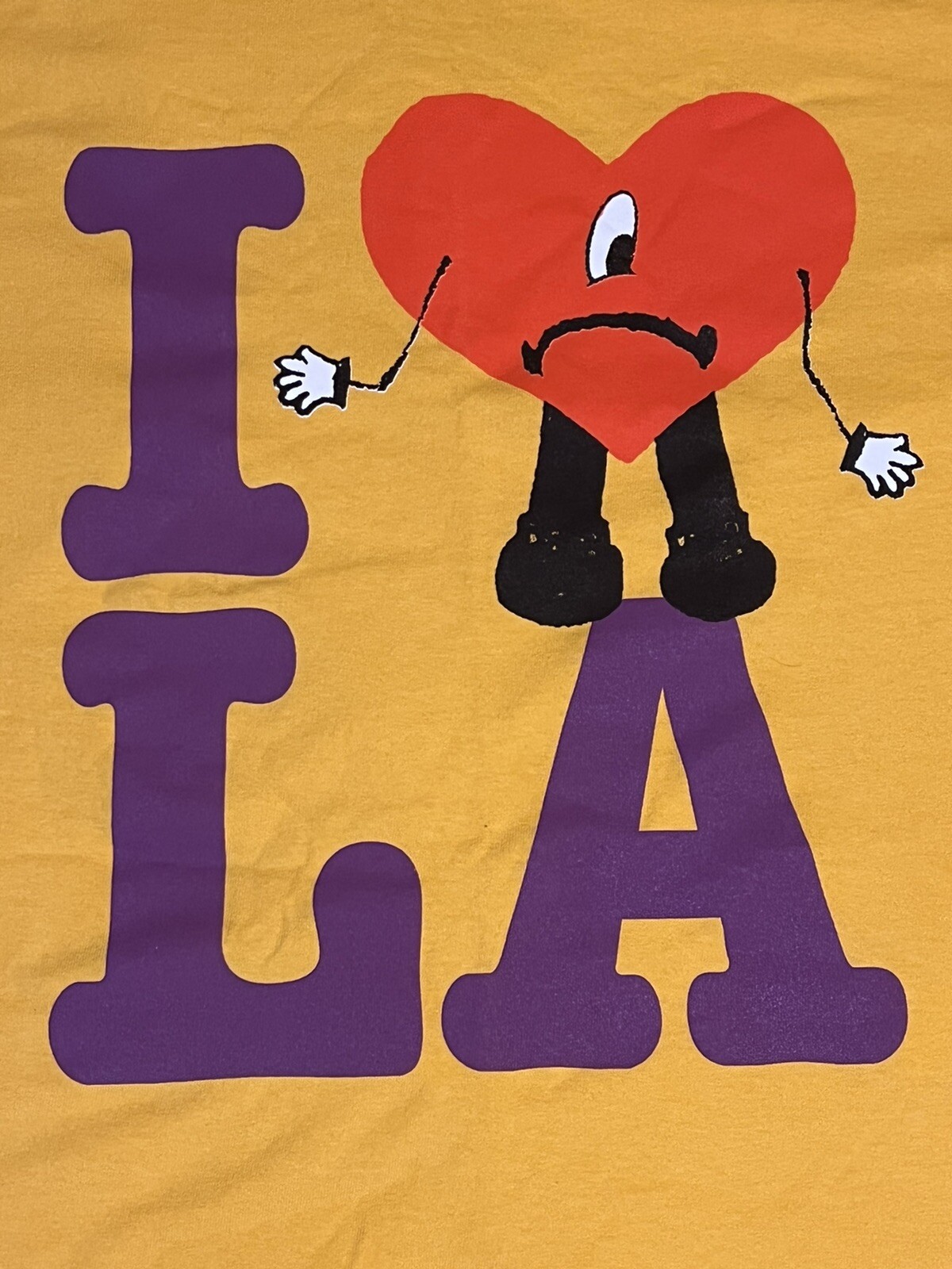 2022 Bad Bunny sofi stadium Un Verano Sin Ti I Love LA LAKERS Tour Shirt Large