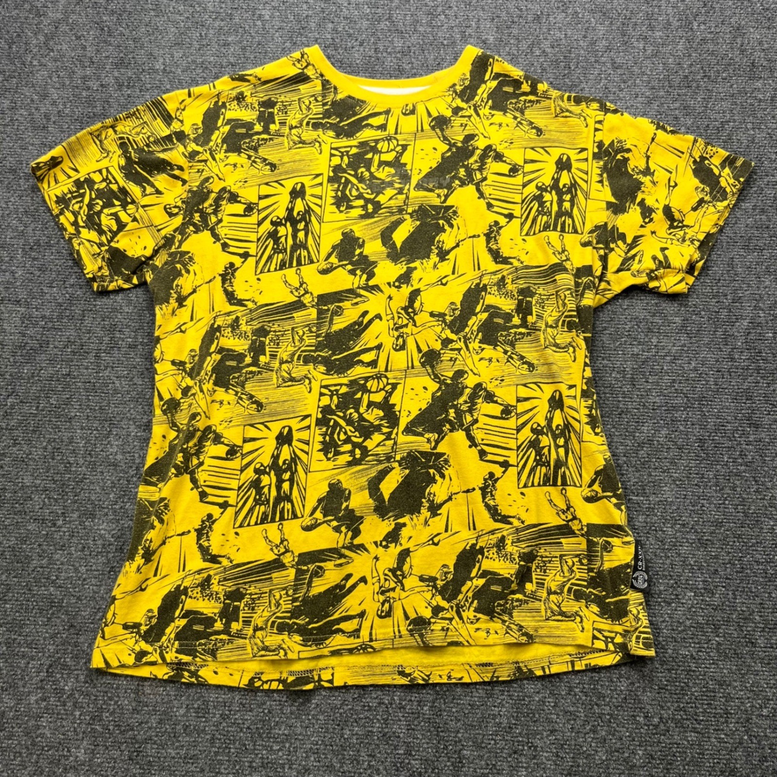 CR24 Graphic Comic Pop Art Streetwear Yellow All Over Print Tee Shirt
