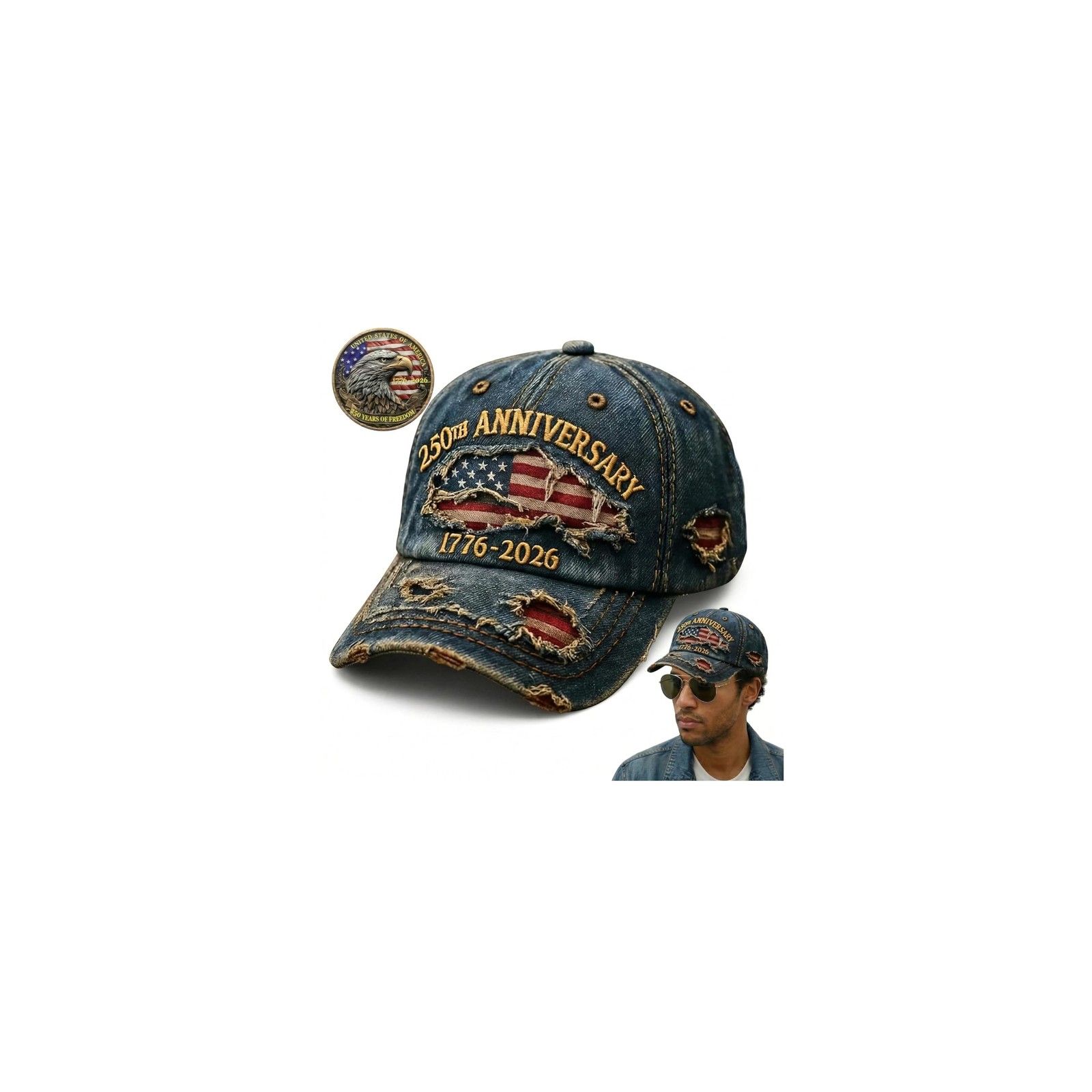 USA 250th Anniversary Hat 1776-2026 – 250 Anniversary USA Hat America 250 Hat... gallery