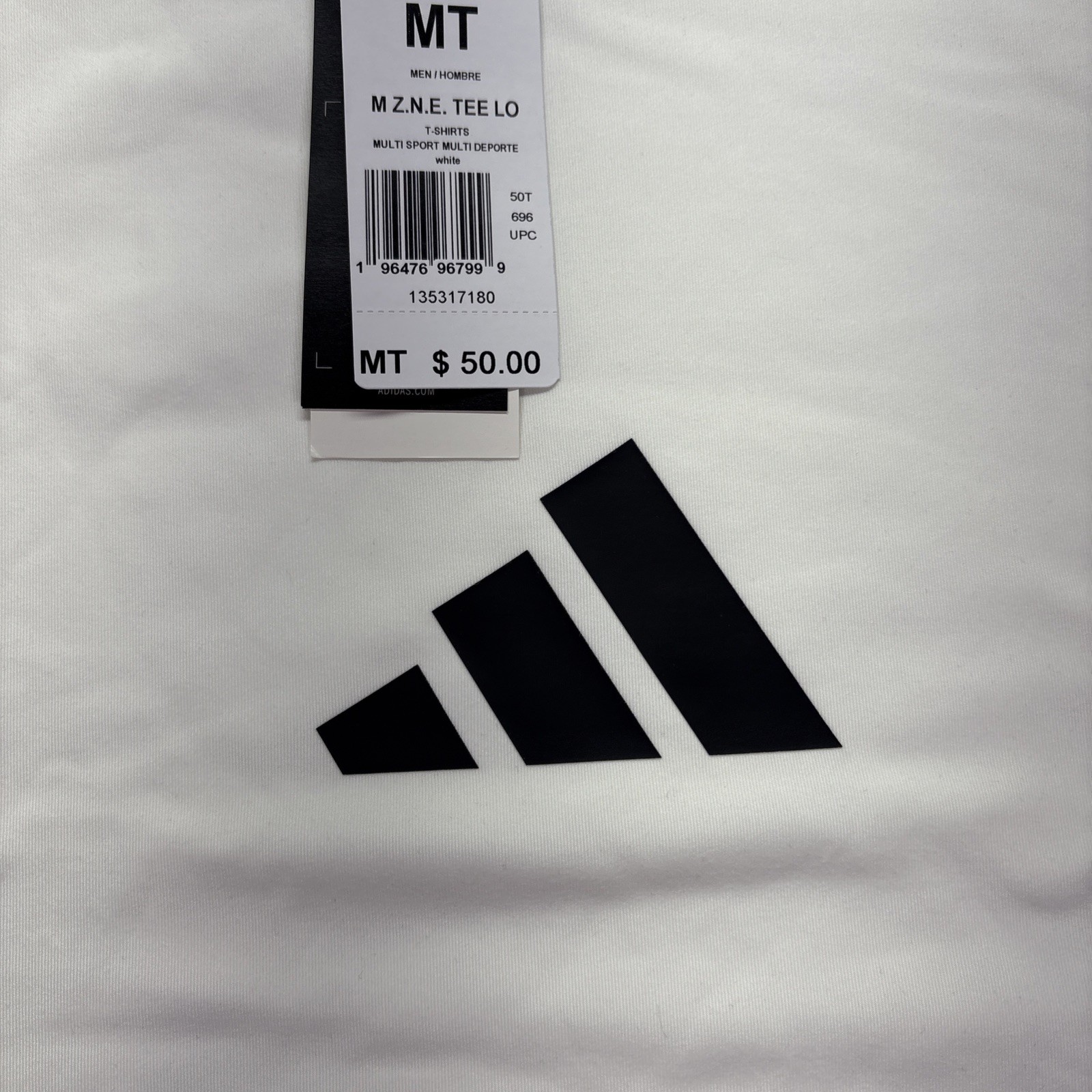 Adidas ZNE T Shirt Men’s Size Medium Tall White Short Sleeve New gallery