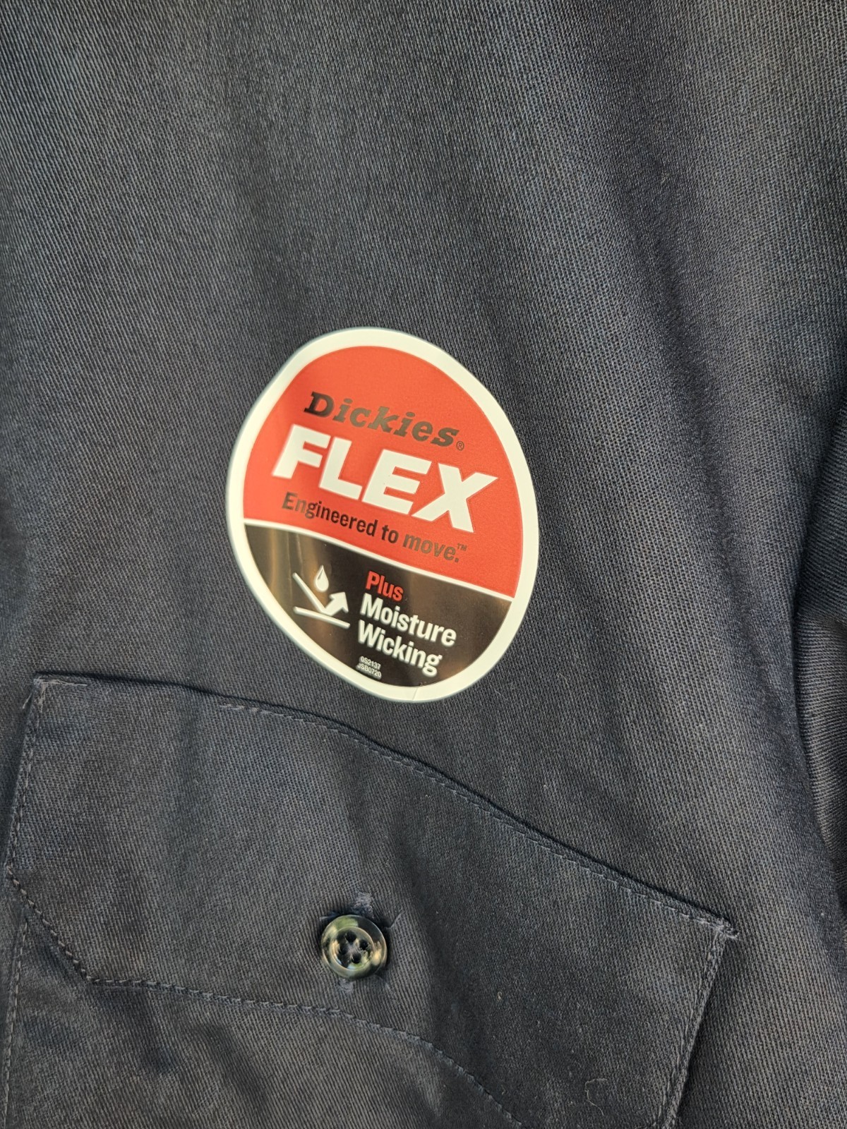 Dickies FLEX Relaxed Fit Button Short Sleeve Work Shirt Men's Small Dark Navy gallery