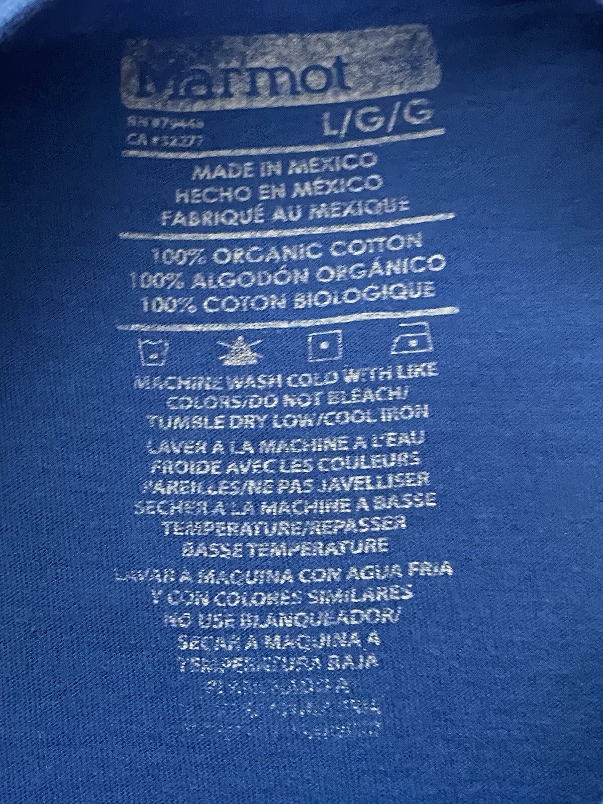 MARMOT ~ MOUNTAIN WORKS ~ Shirt Size: Mens Large ~ Organic Cotton ~ Royal Blue gallery