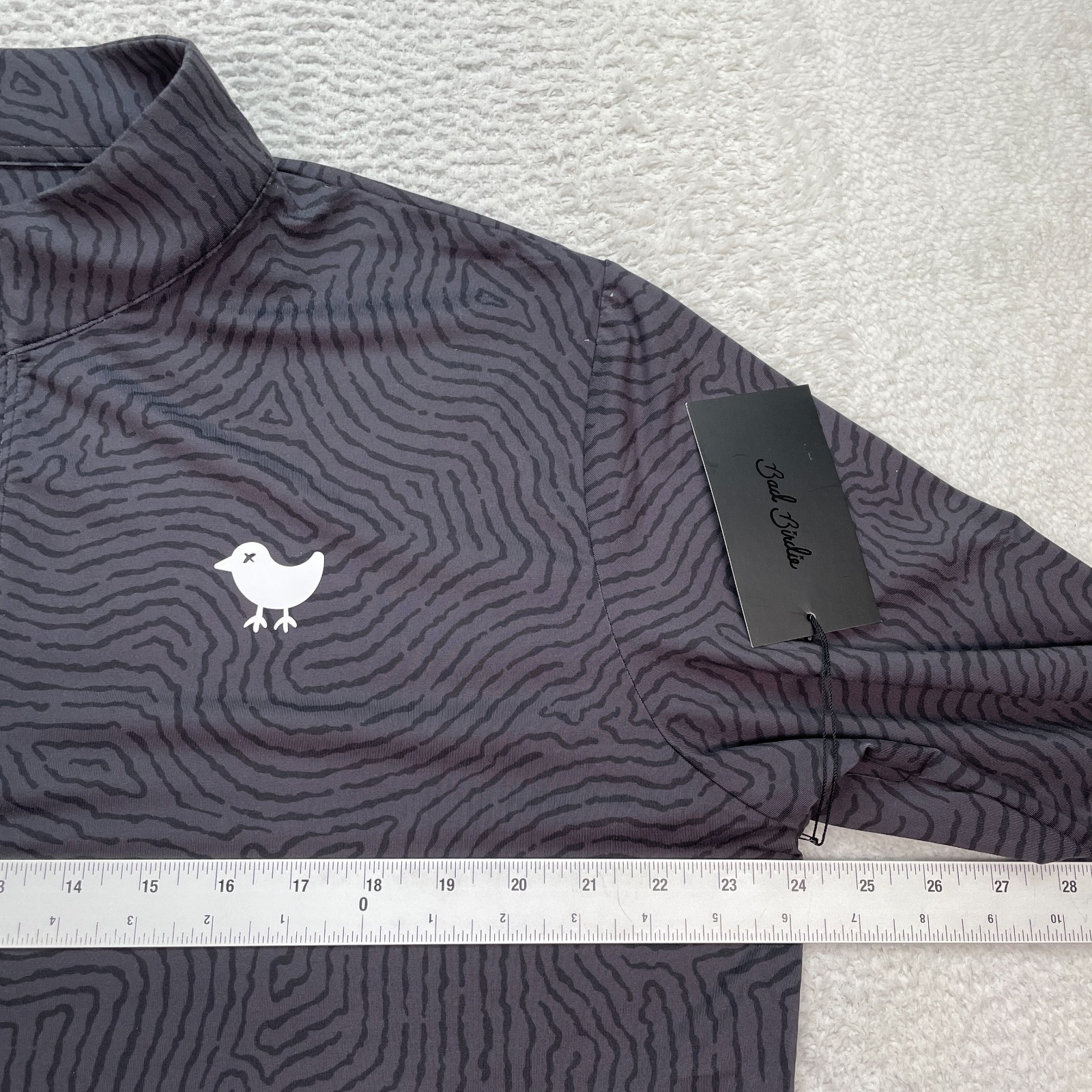 NEW Bad Birdie Golf Mens ImPrint 1/4 Quarter Zip Pullover Size XL Grey Goose gallery