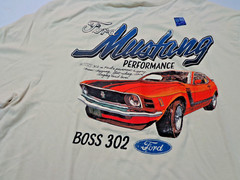 Ford Mustang Performance Licensed Graphic T Shirt Cream Color LARGE NEW
