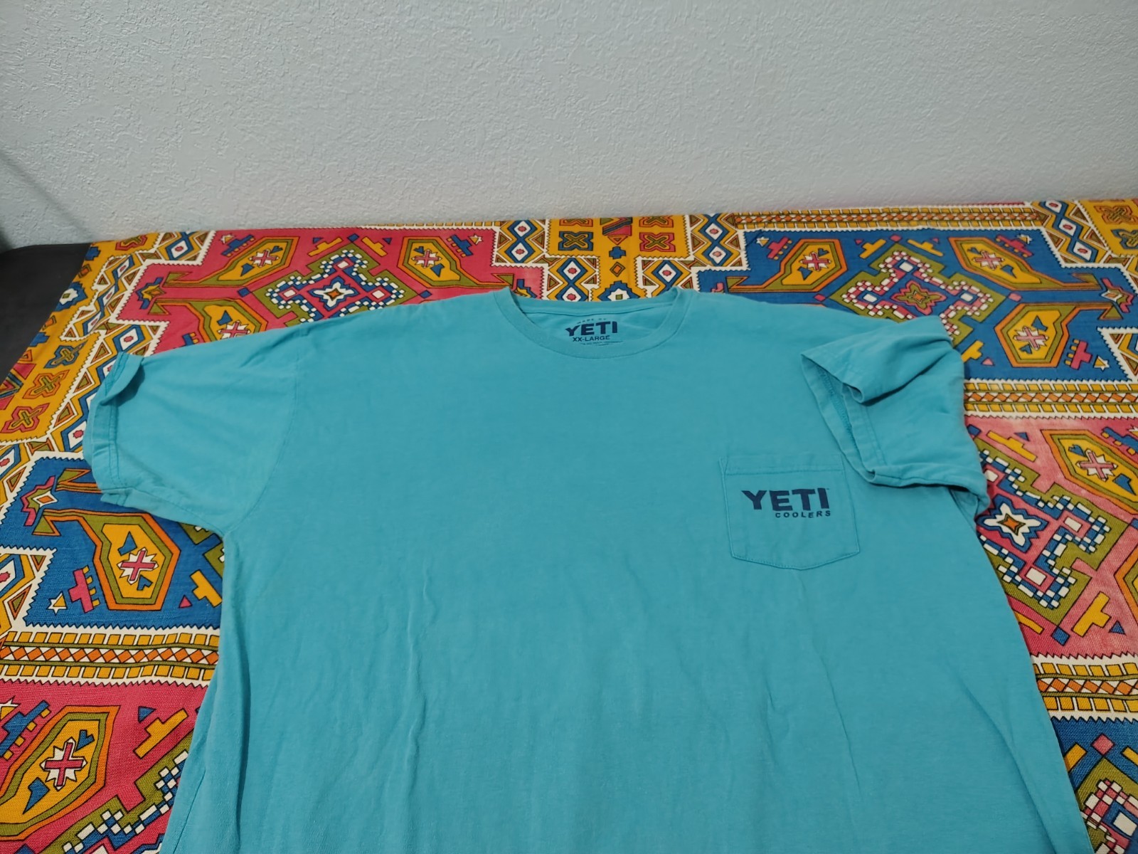 Yeti Tshirt spell out Graphic 2XLarge Blue cotton free shipping B120 gallery