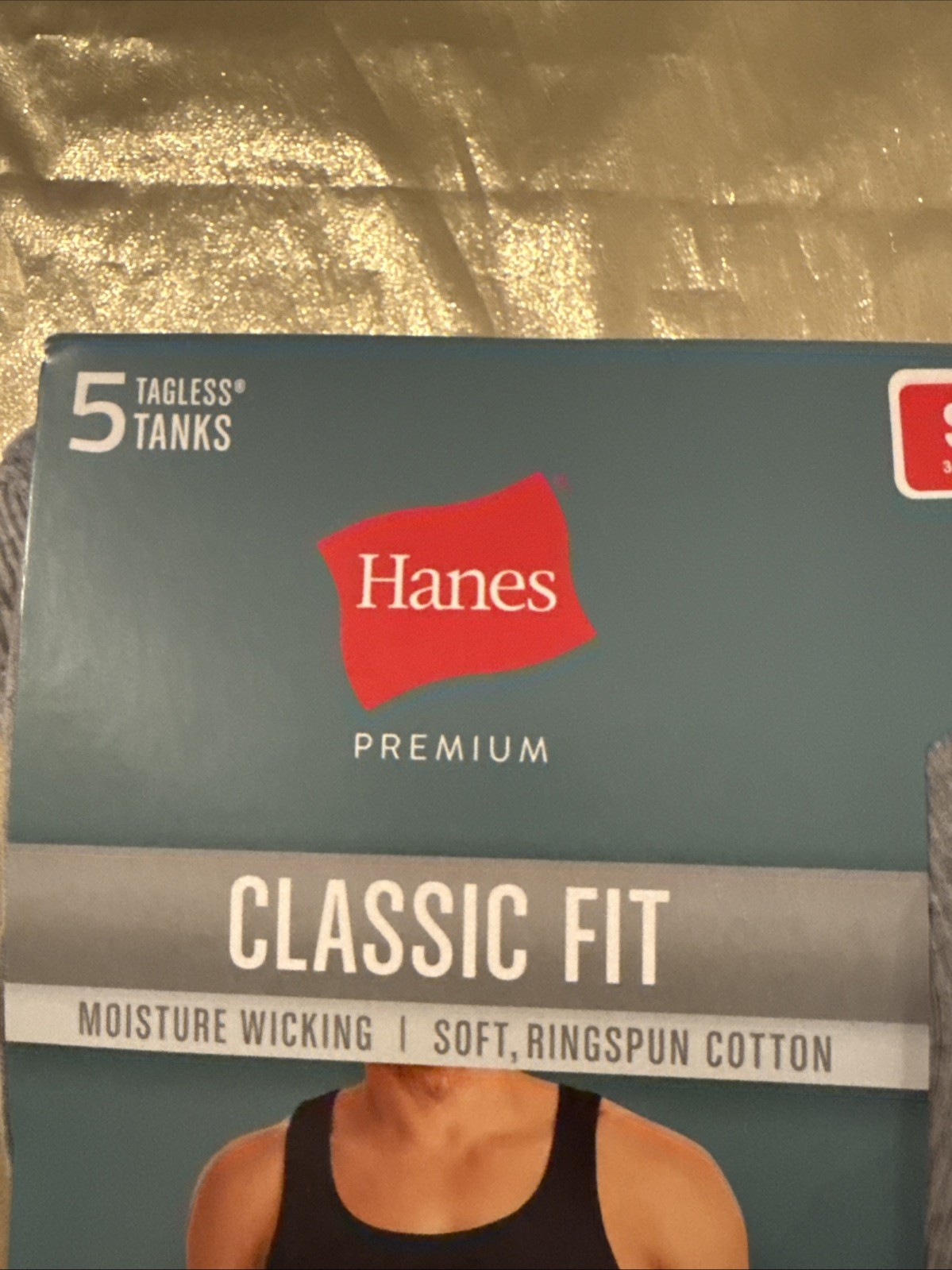 NEW Hanes Premium 5 Pack Tanks Classic Fit Black Gray Men's Size Small 34-36" gallery