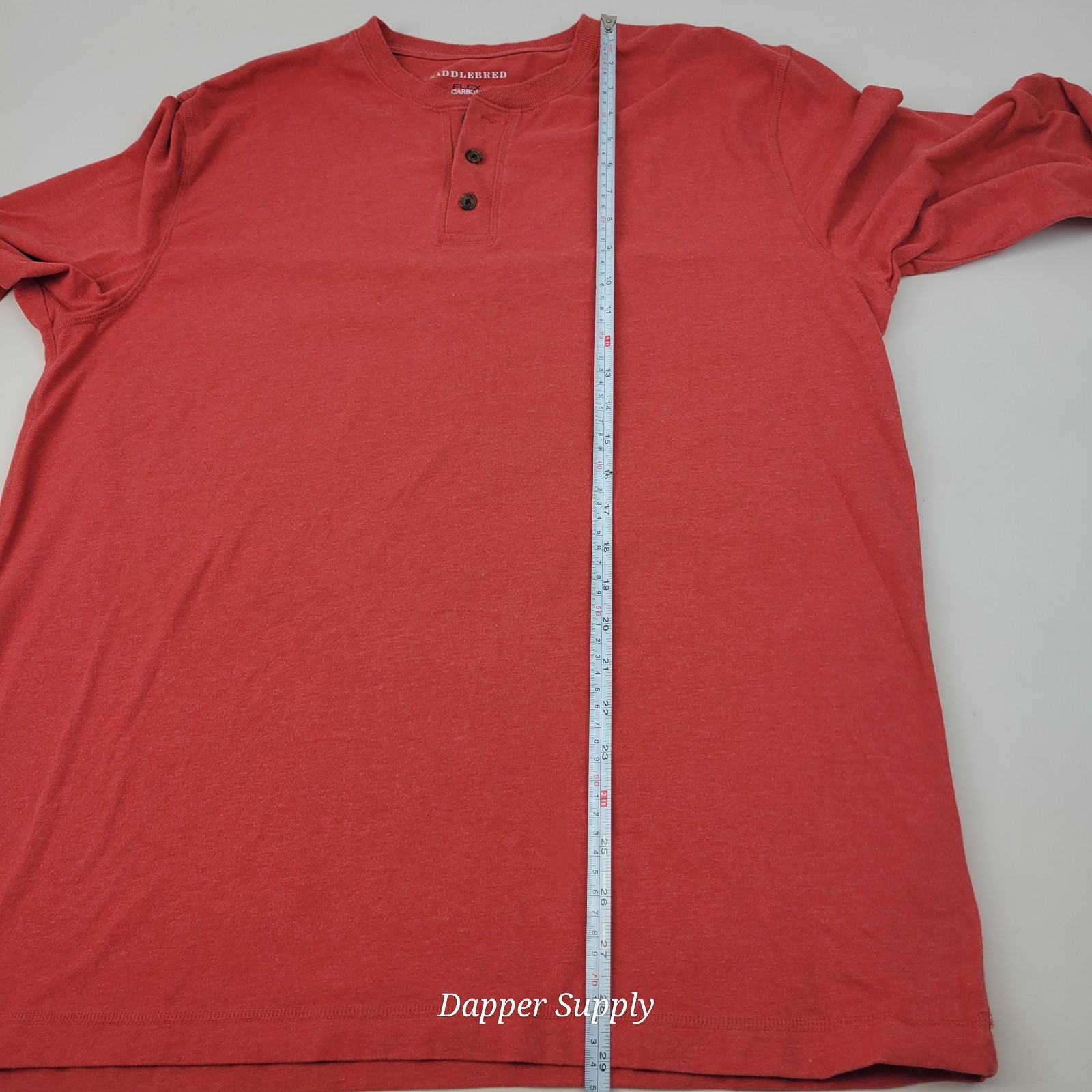 Saddlebred Mens Large Orange Flex Carbon Long Sleeve Pullover Henley Shirt gallery