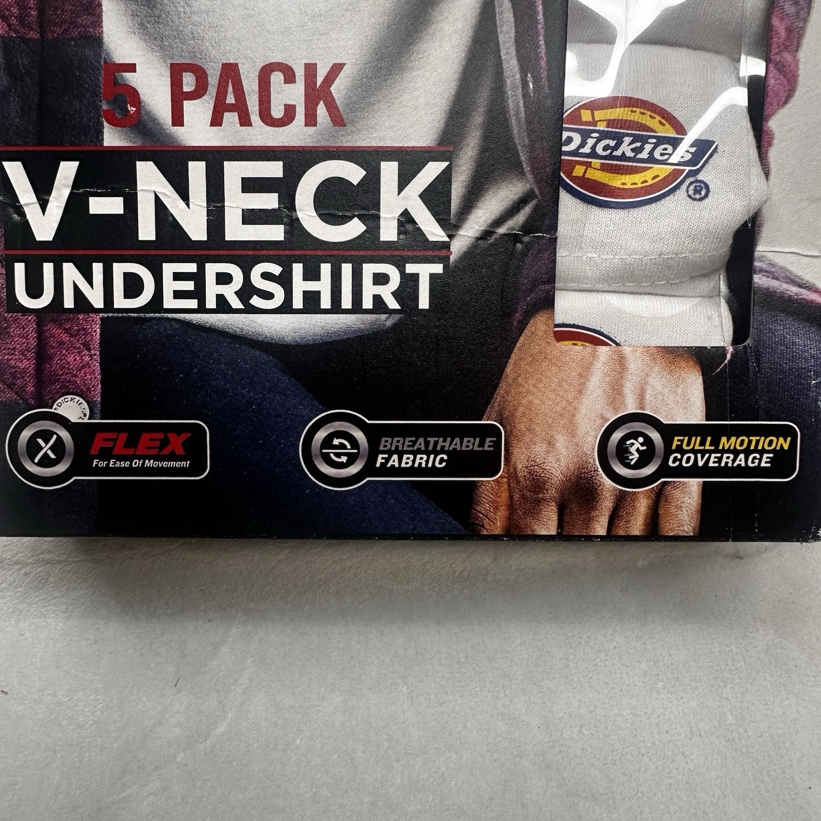 Dickies 5 Pack V-Neck Undershirt T Shirt Men's Small 34-36" White 100% Cotton gallery