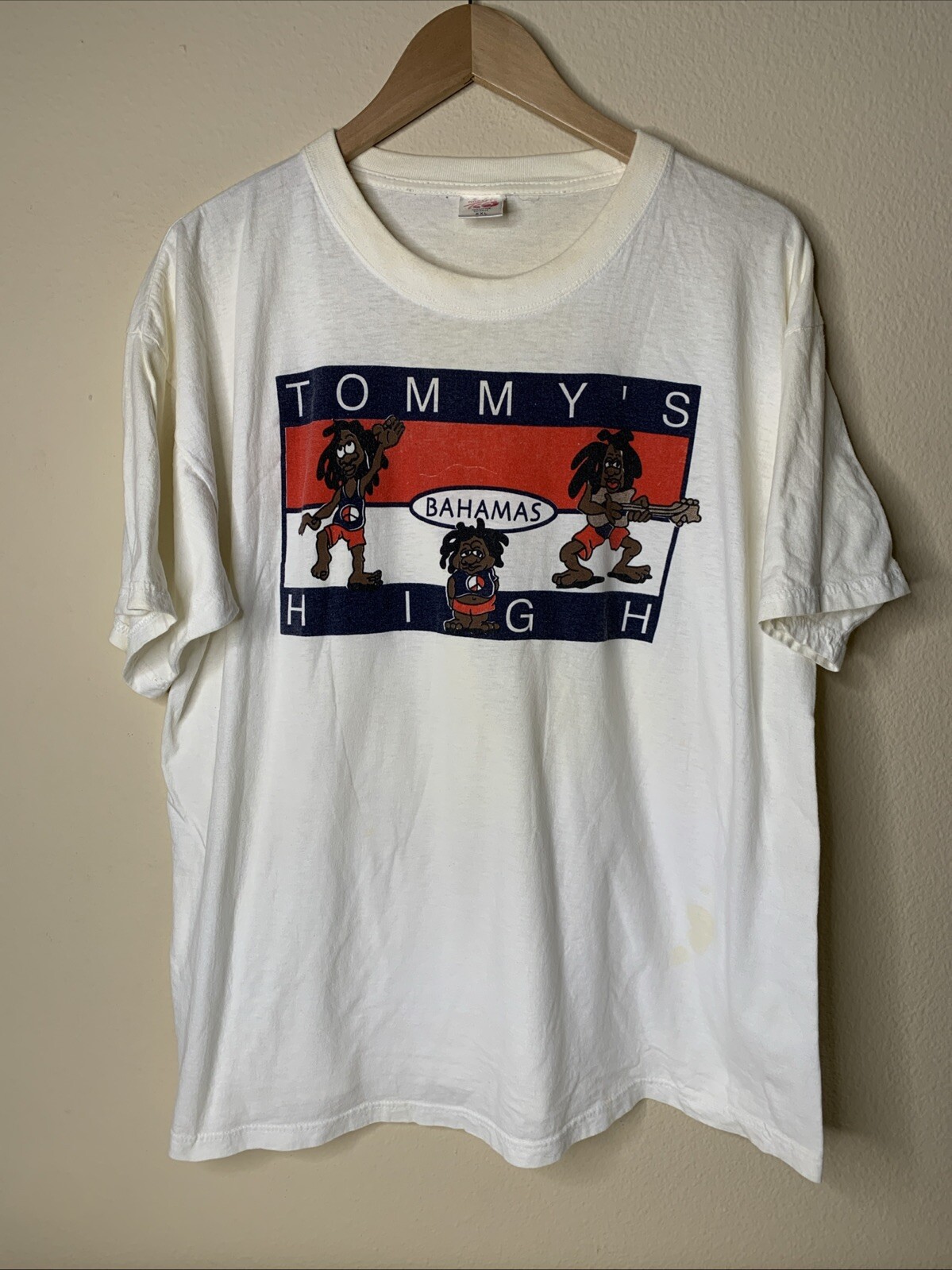 Vintage Bahamas Tommy Shirt Mens Sz 2XL Humor Parody Island Art Tee 90s gallery