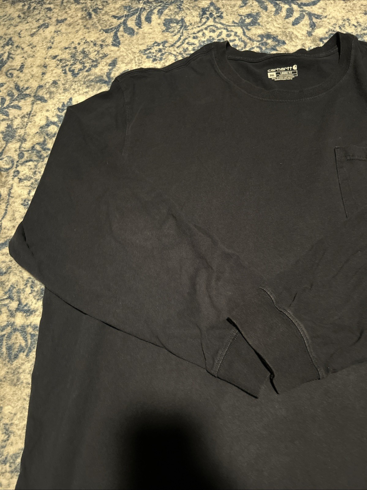 Carhartt Loose Fit Long Sleeve T-Shirt Navy Blue Heavy Duty Mens Size 3XL gallery