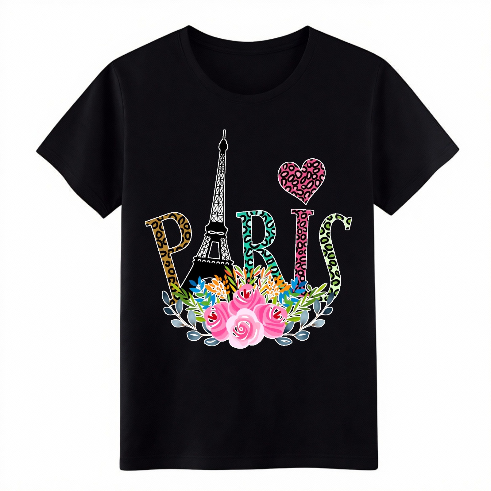 Unisex Paris Eiffel Tower Floral Everyday T-Shirt, Chic Travel Statement Tee gallery