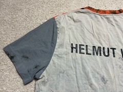 Helmut Lang Shirt Medium Tie Dye Cotton T-Shirt Orange Gray Designer City Cotton