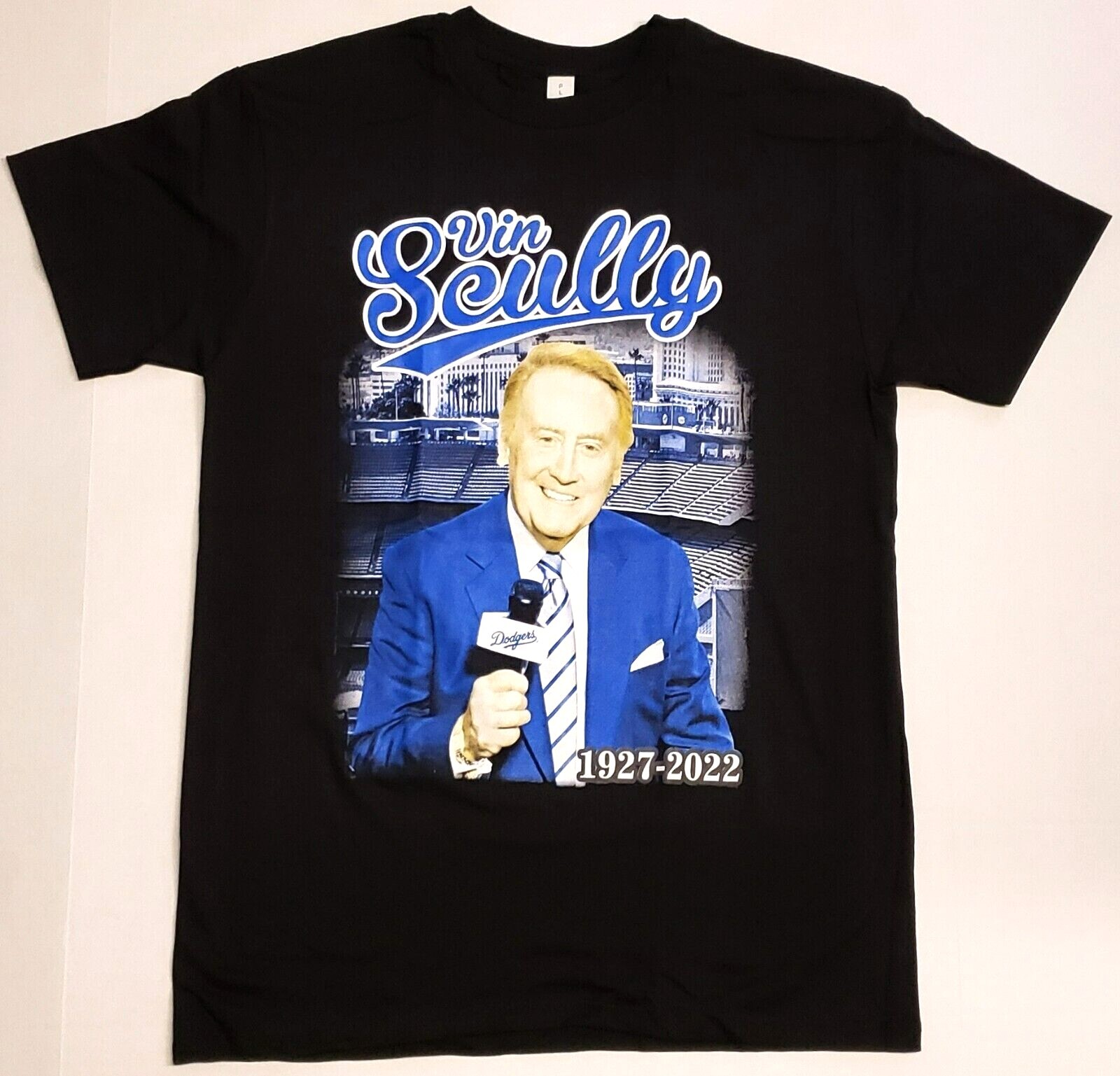 VIN SCULLY T-shirt Los Angeles Baseball LA Legend Tee Adult Men's Black New gallery