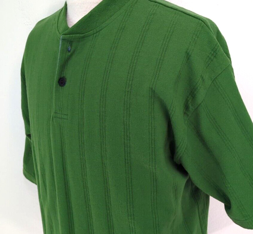 VTG 80s 90s COLUMBIAKNIT Henley T-Shirt Men's Size M Green Ribbed USA MADE ~NEW* gallery