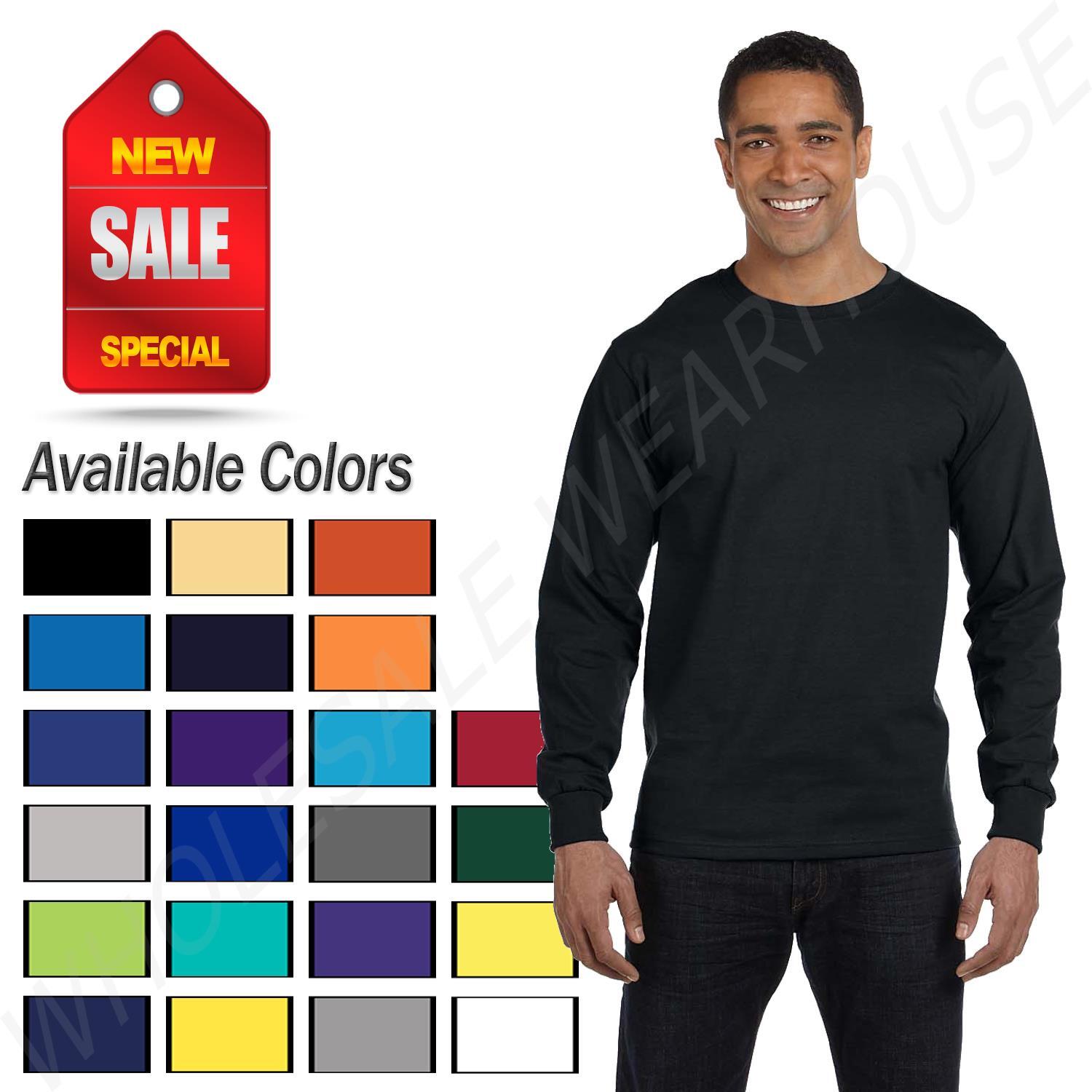 Hanes Men's ComfortSoft Essential-T 100% Cotton Long Sleeve S-3XL T-Shirt R5286 gallery