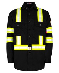 FR Shirts High Visibility Button Down 7.5oz ANSI/ISEA Type O Class1 Flame Res…