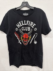 THRASHED Netflix Stranger Things Hellfire Club Mens Large Graphic T-Shirt