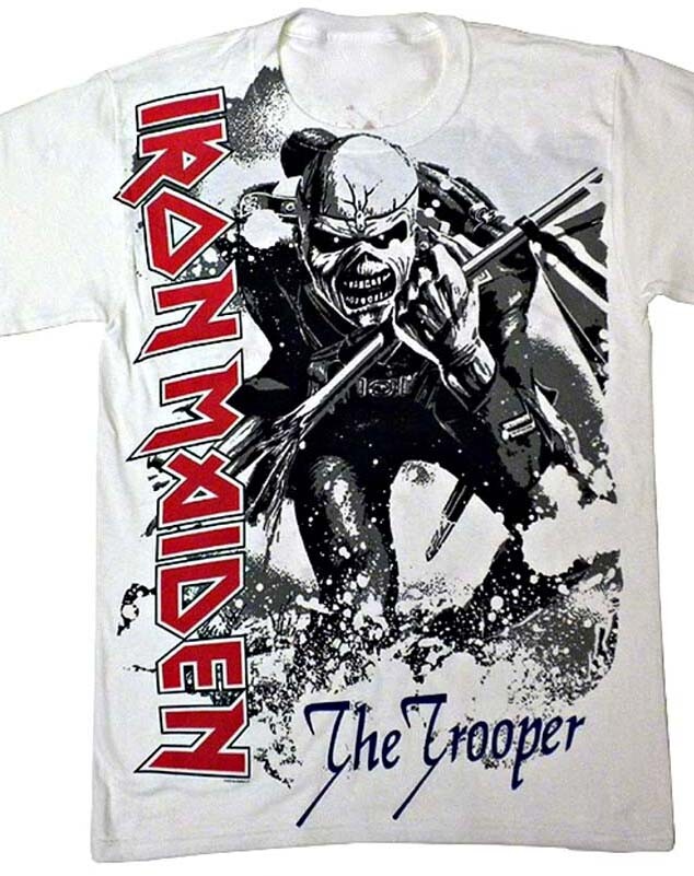 New Iron Maiden The Trooper Blood Splatter Heavy Metal Band Shirt badhabitmerch gallery