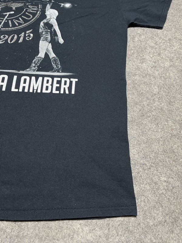 MIRANDA LAMBERT Certified Platinum Black Silver text Tour 2015 Shirt M Concert gallery