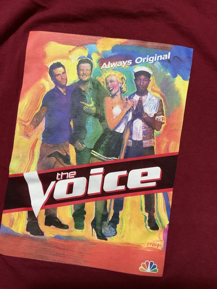 NBC The Voice Pharrell Williams Adam Levine Christina Aguilera Blake T-Shirt SM