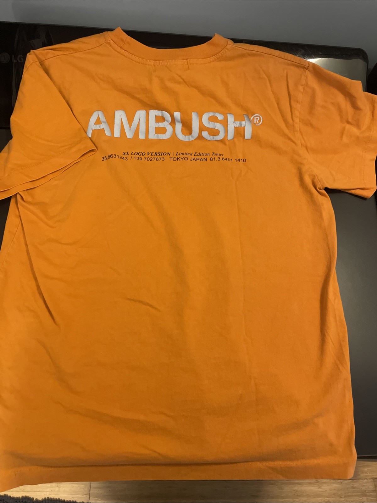 AMBUSH Men’s Tee, Sz 4, Orange 100% Cotton Logo Version Limited Edition Japan gallery