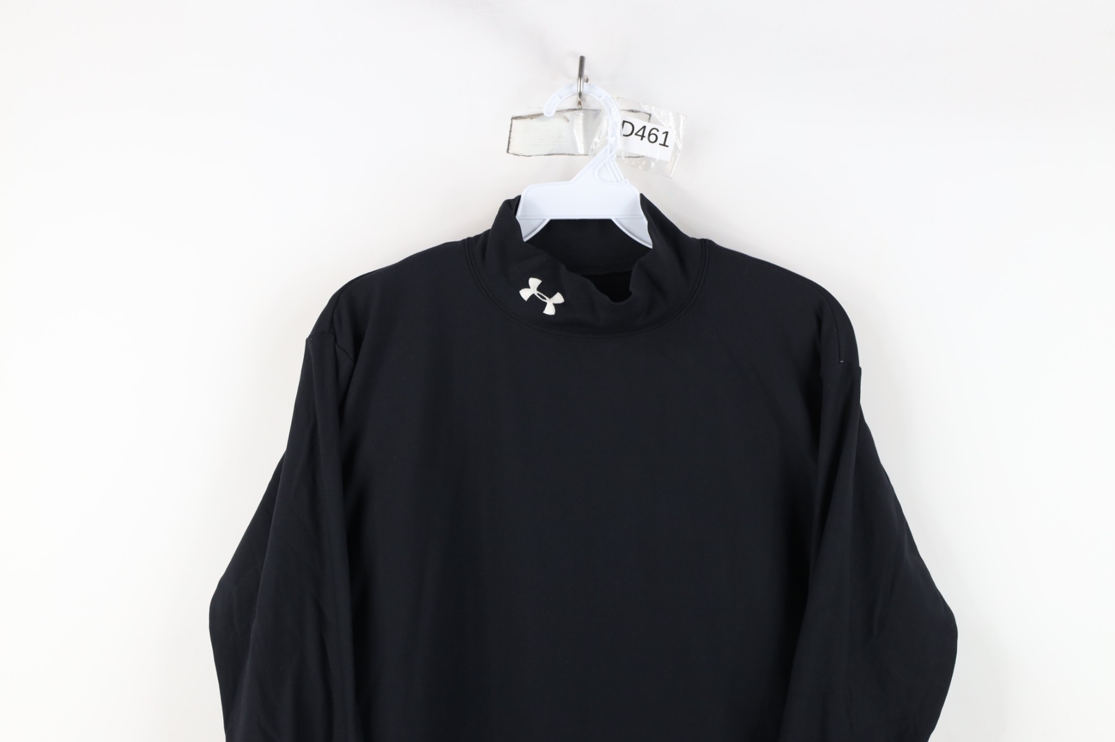 Under Armour Mens Medium Distressed ColdGear Compression Mock Neck T-Shirt Black gallery