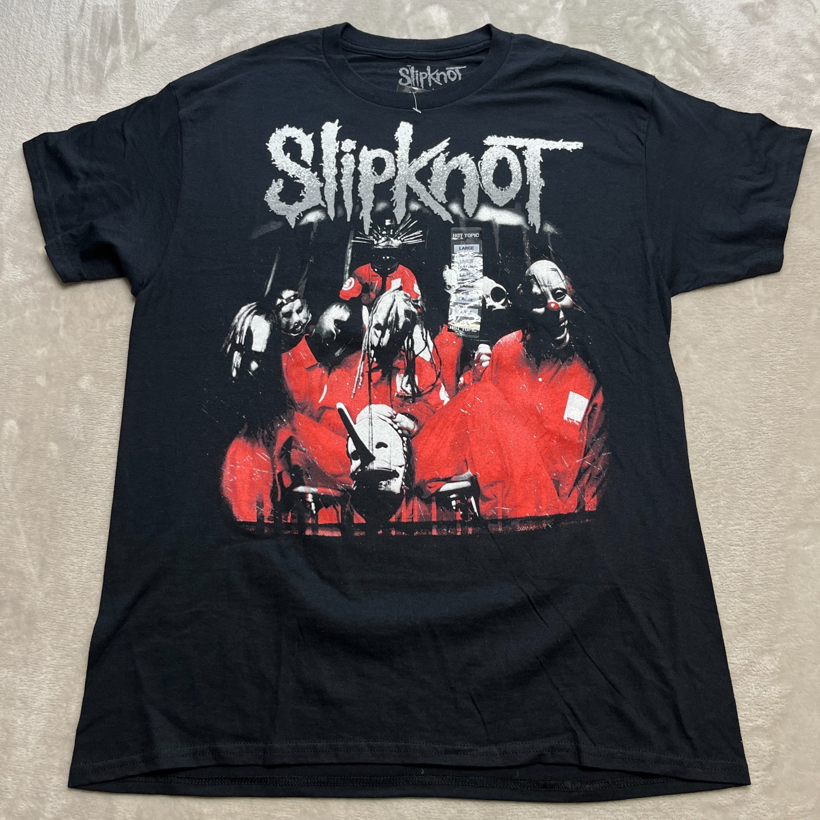 Slipknot Self-Titled Album Cover Art Heavy Metal Band Tee Large Barcode On Back gallery
