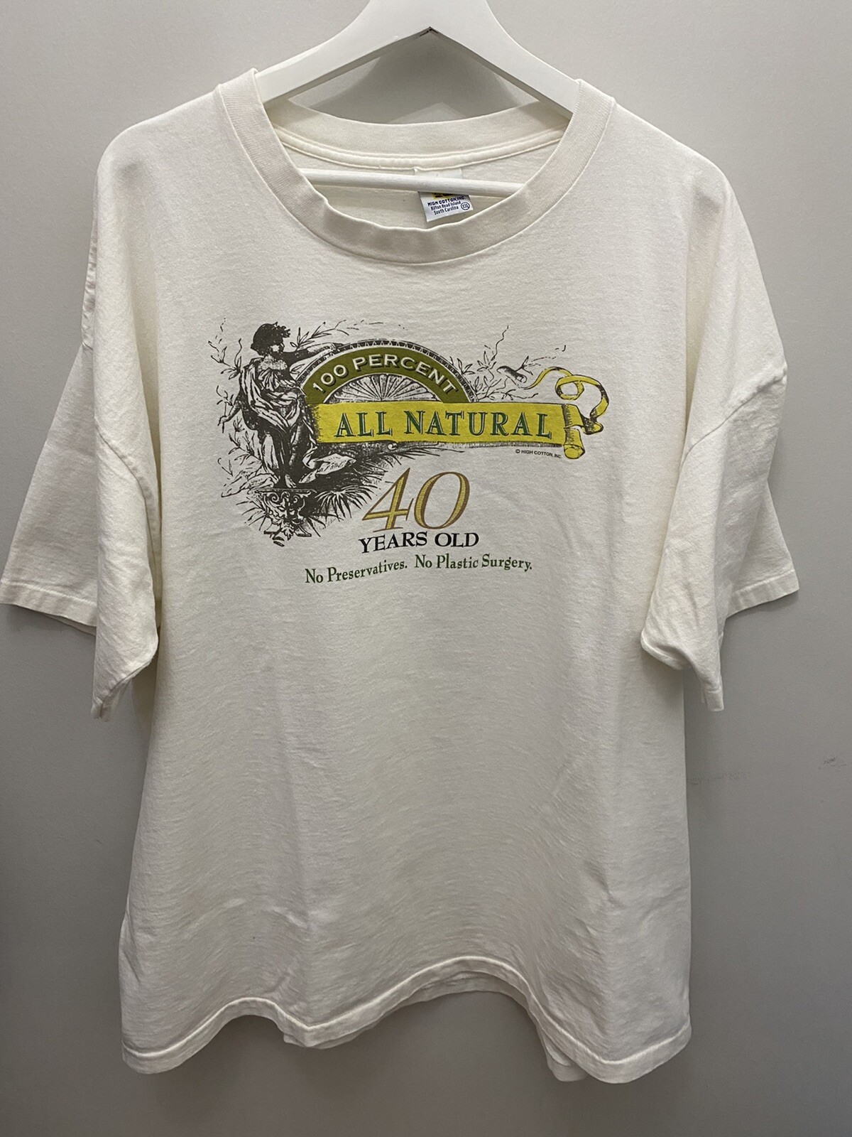 Vintage High Cotton Inc Single Stitch T Shirt size XXL Humor Novelty 40 Funny