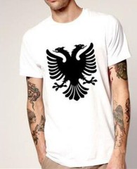 Albania Double Eagle White T-Shirt Size L Tirana Shqipëria