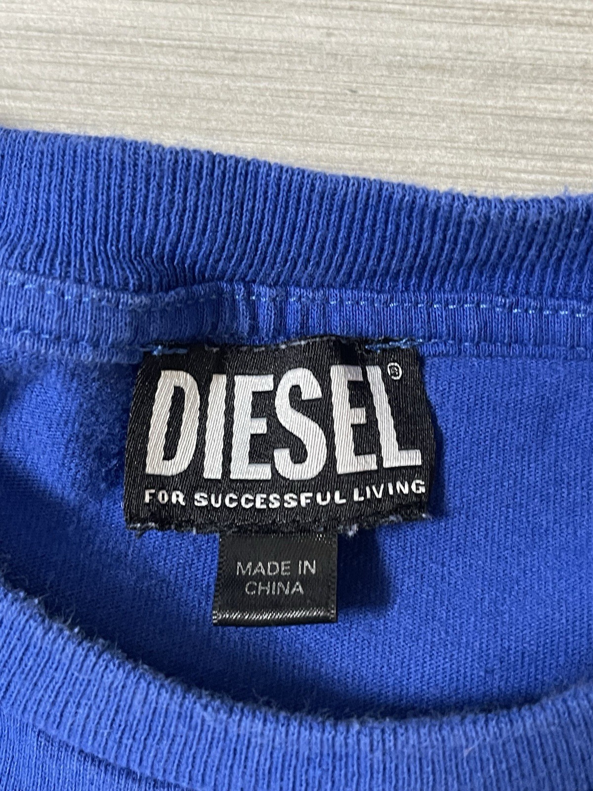 Diesel Venice State Embroidered Blue T Shirt Double Sided Men’s Fits Large (XL) gallery