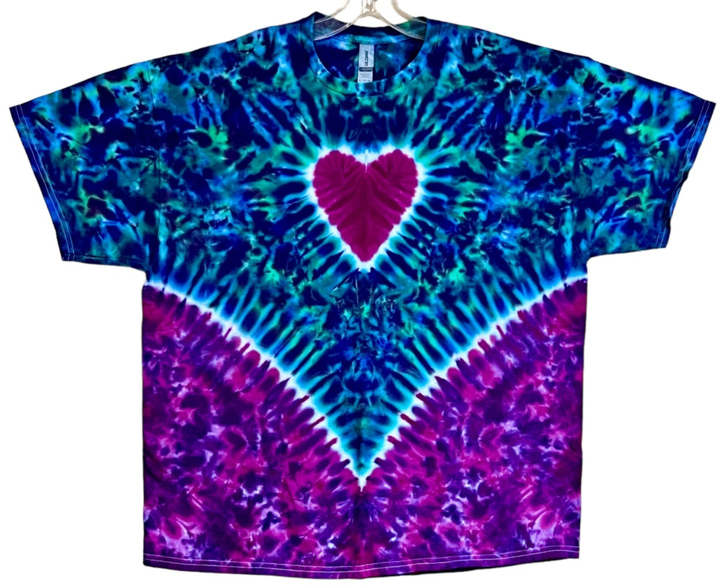 Tie Dye Shirt | Purple Heart V Blotter | Handmade | Unisex | Tall | Women's gallery