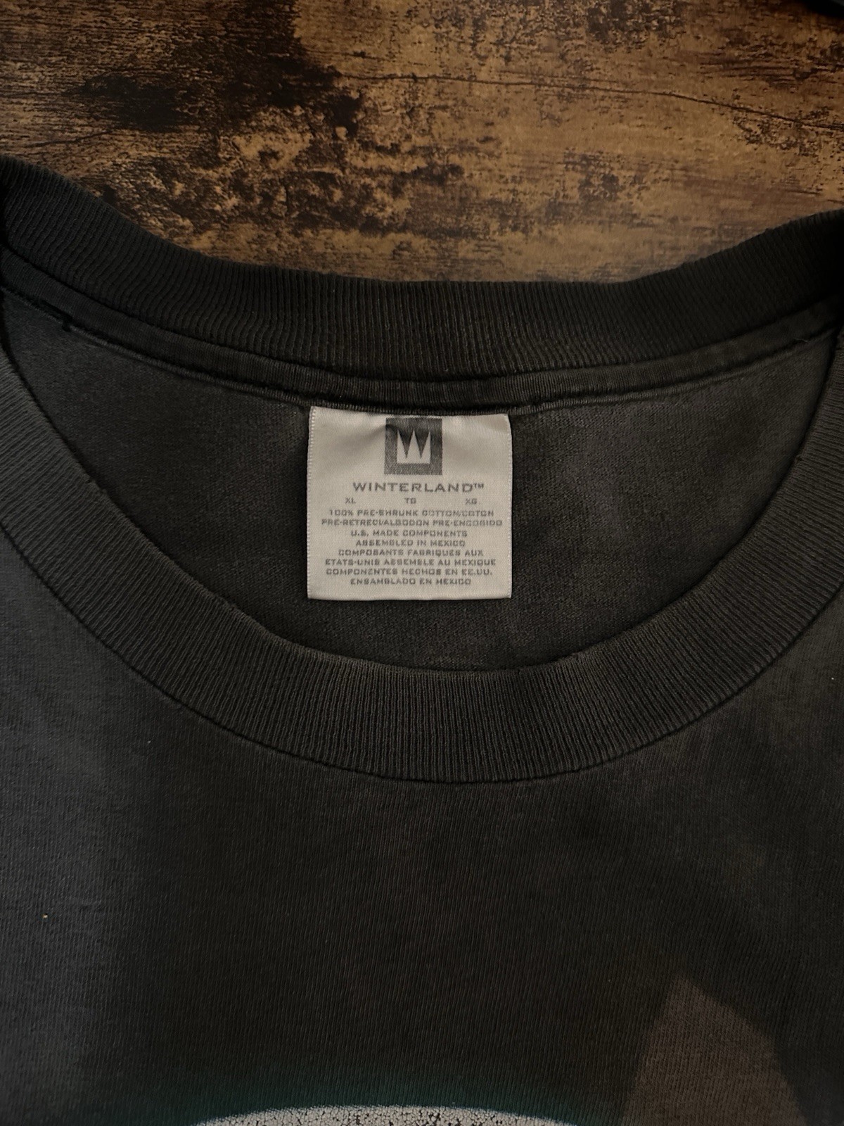 90s Winterland Marilyn Manson Middle Finger Black Graphic Tee Men's XL gallery