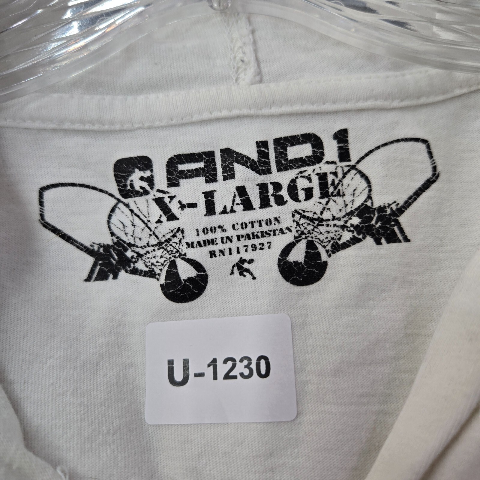 AND1 Men Shirt XL White Hooded Logo Basketball Show Graphic Long Sleeve READ gallery