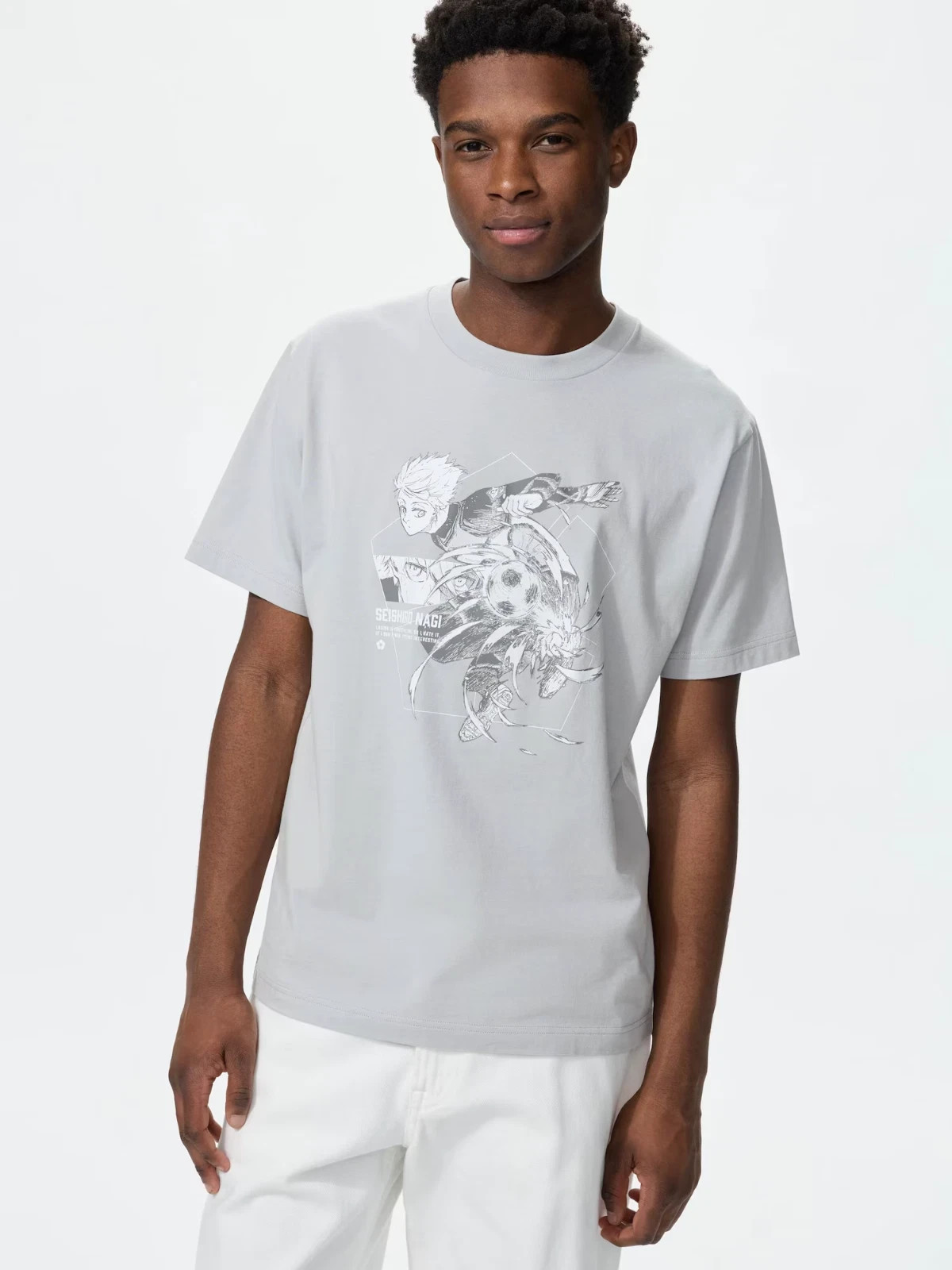 Manga UT UNIQLO T Shirt gray blue lock anime Japan XL L M S Large Medium gallery