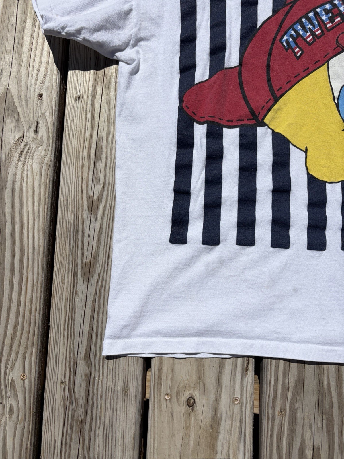 Vintage 90s Looney Tunes Tweety Gym Cartoon T-Shirt OSFA L XL Single Stitch Flaw gallery