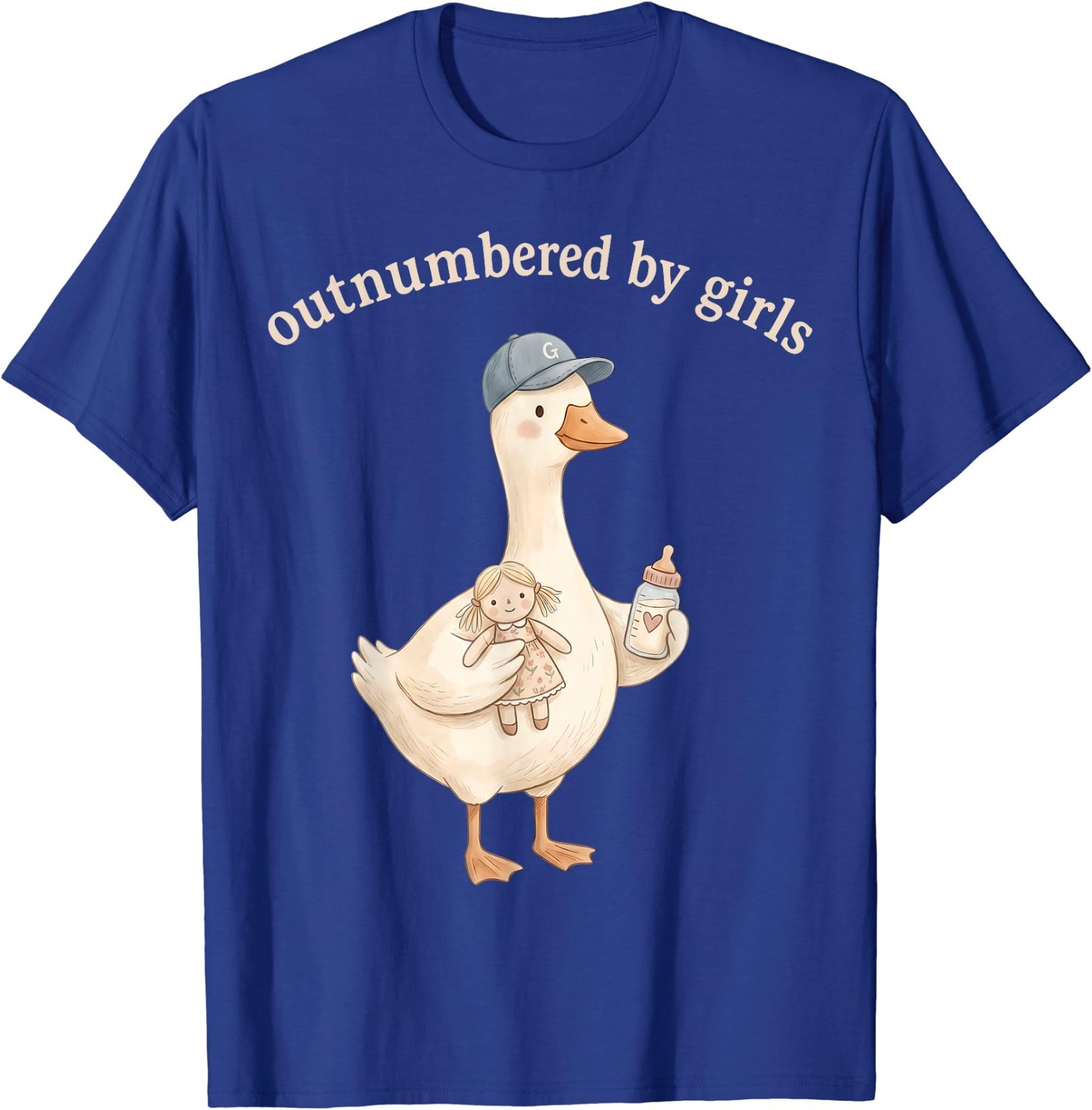 Outnumbered By Girls Funny Dad Goose Family Life T-Shirt gallery
