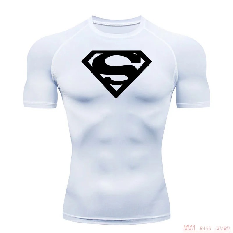 Men's T-shirts Superhero Compression Tights Tops Short Sleeve Tee Gym gallery