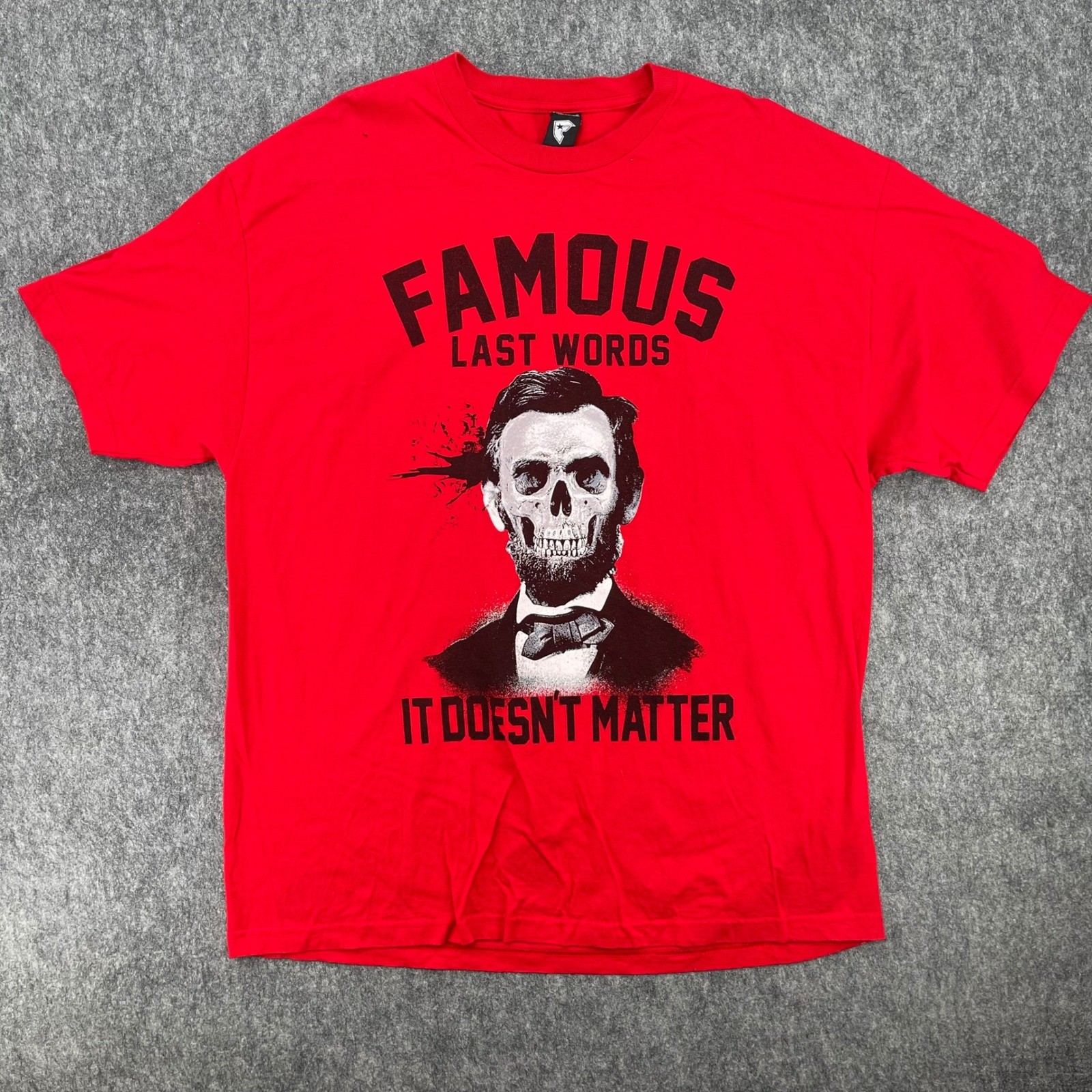 Famous Stars and Straps Shirt Mens 2XL Abraham Lincoln Skull Graphic Red